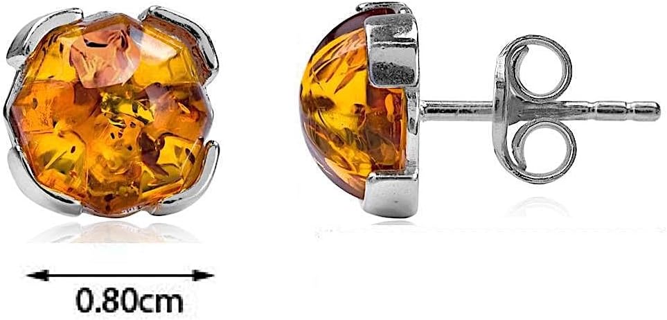 Ian and Valeri Co. Amber Sterling Silver Stud Square Earrings - Image 3