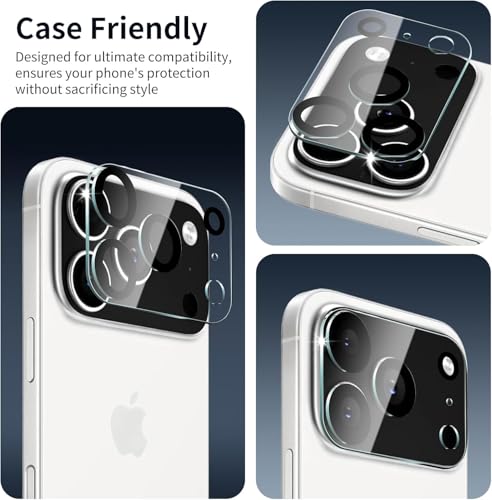 Image of CLITZ 2 Pack Camera Lens Protector for iPhone 17 Pro Max (6.9 inch), 9H Tempered Glass Camera Lens Cover, Scratch Resistant, Anti-Fingerprint, HD Clear, Bubble Free Easy Installation, Case Friendly Full Coverage Protection