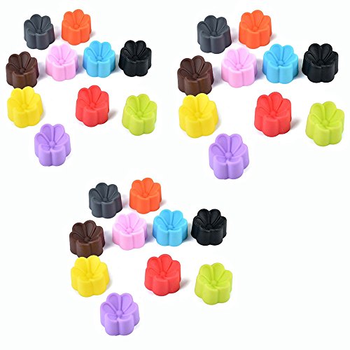 EORTA Silicone Muffin Cups Jello/Dessert Molds Bakeware Cupcake Liner Ice Cube/Chocolate/Soap Maker Mini Bundt Cake Pans Pudding Flower Non-stick Baking Tools, Art Craft, DIY, Homemade,30 Pieces