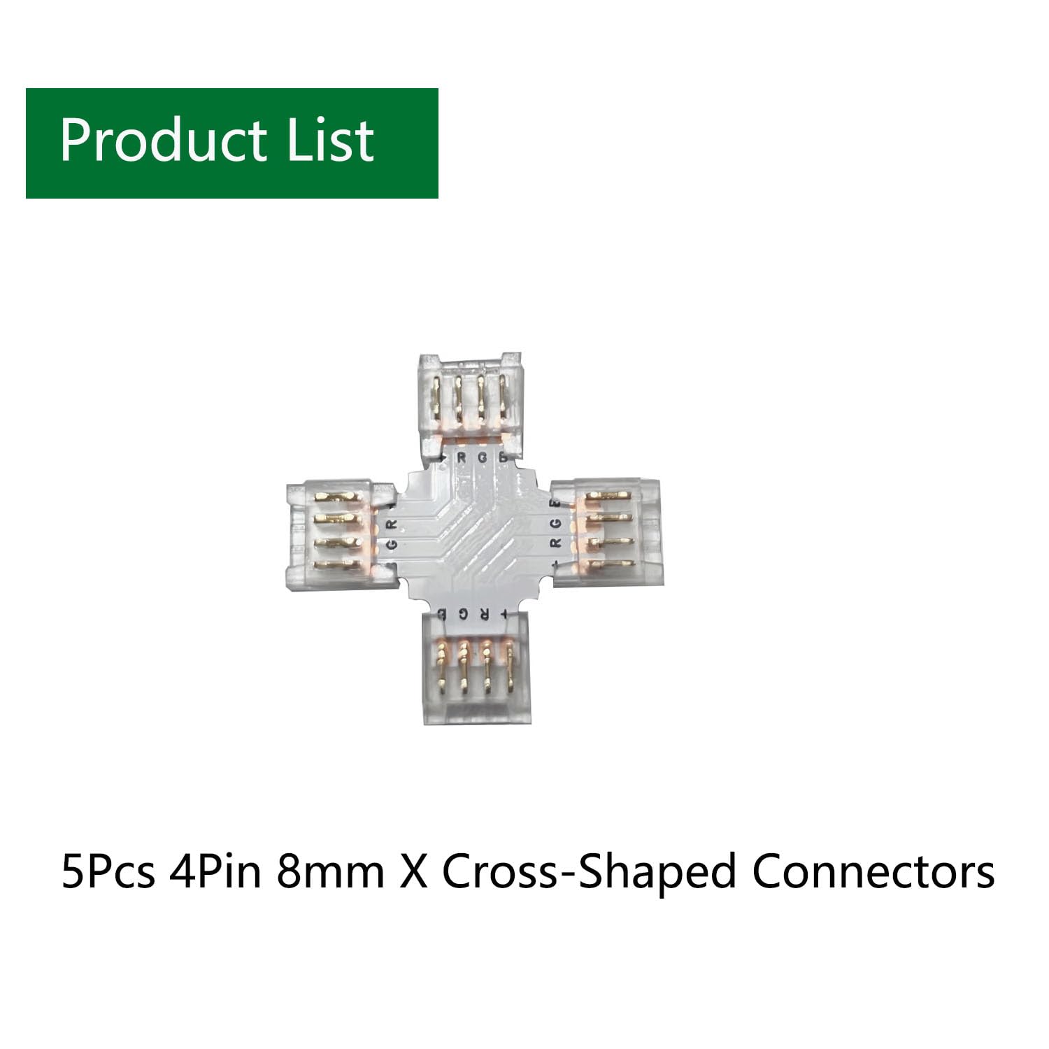 ENQIMAOYI 5pcs X Shape LED Strip Connector 4pin 8mm Width Cross-Shaped connectors for SMD5050 LED Strip Lights,Upgraded Gapless Solderless Quick Connector (4PIN 8MM X) - Image 4
