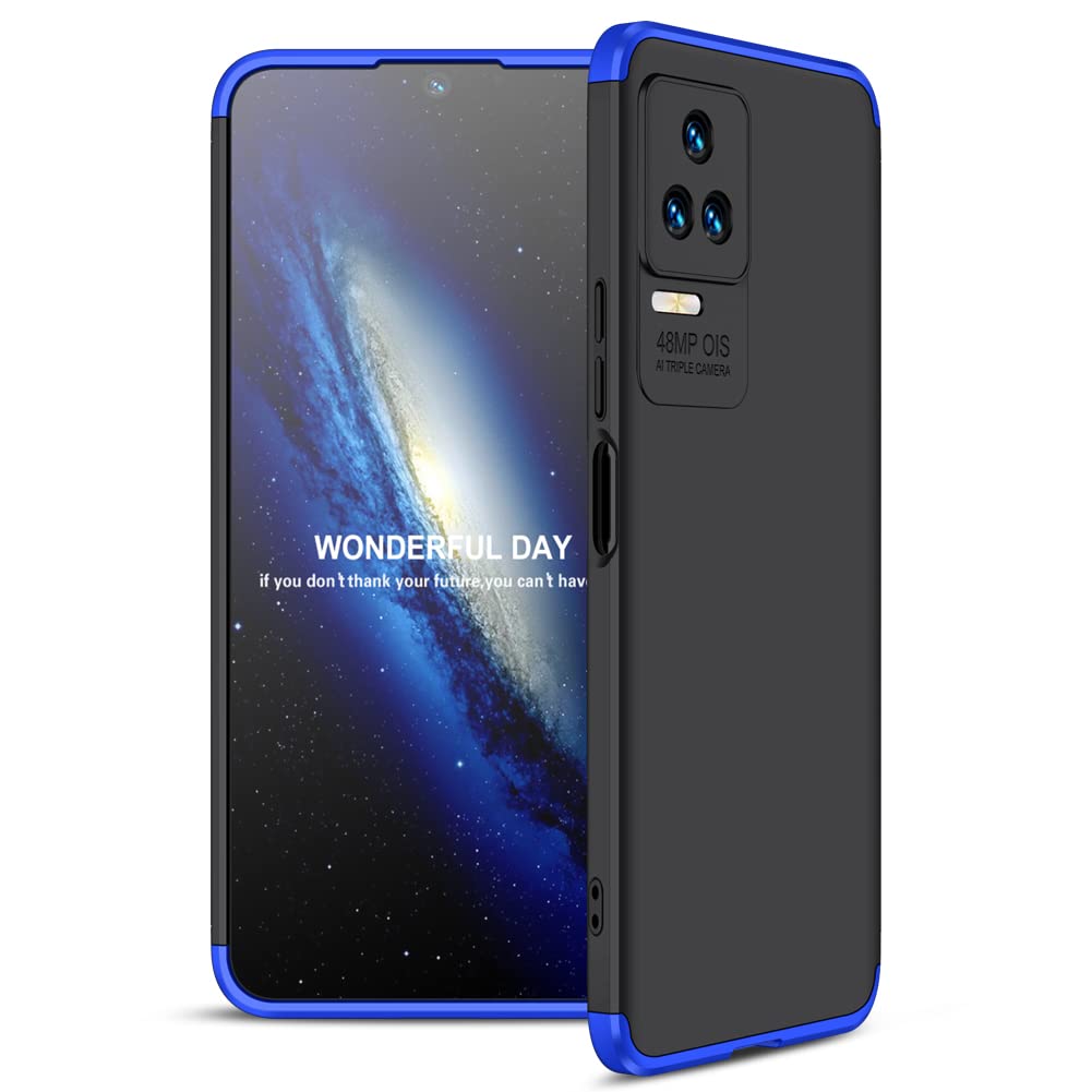 Spazy Case® Poco X4 Pro 5G Back Cover |Ull Body 3 in 1 Slim Fit Complete 3D 360 Degree Protection Hybrid Case for Poco X4 Pro 5G -Black & Blue (B0BHZHCTSH) Amazon Price History, Amazon Price Tracker
