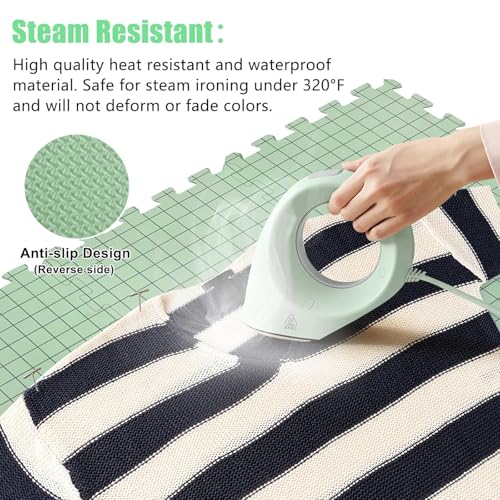 Image of CraftyManor 5 PCS Blocking Mats for Knitting & Crochet Projects, Crochet Blocking Mat with 50 T- Pins, Knitting Board and Pins (Green 5PCS)