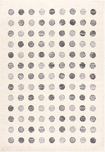 Tapete Abani de 4 x 6 pies, Polka Dot, negro y blanco miniatura 3