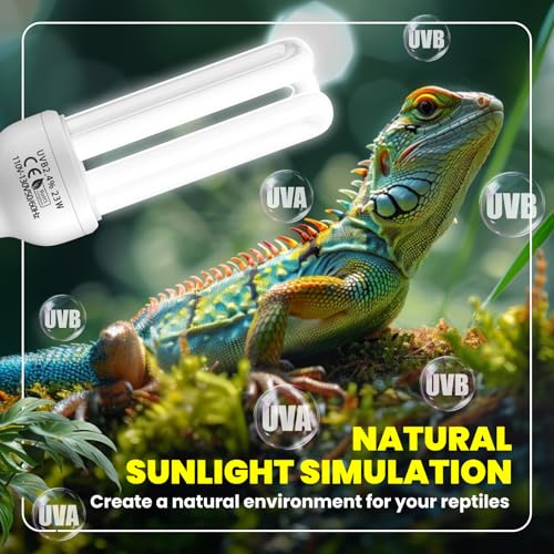 Image of GlowUp 23W UVB Bulb for Bird, UVB 2.4 Compact Fluorescent Light Bulb E26 Birdcage Compact UVB 2.4 Lamp for Captive Birds and Reptiles