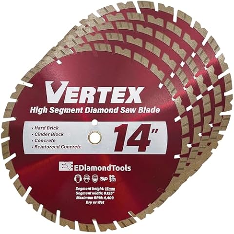 14" Diamond Saw Blades for Concrete and Brick, 5-Pack Cover
