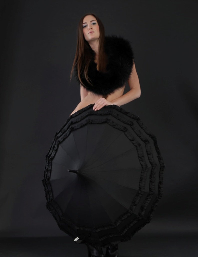 VON LILENFELD® Ombrelle Parapluie Pagode Parasol Femme Ruchés Sarah