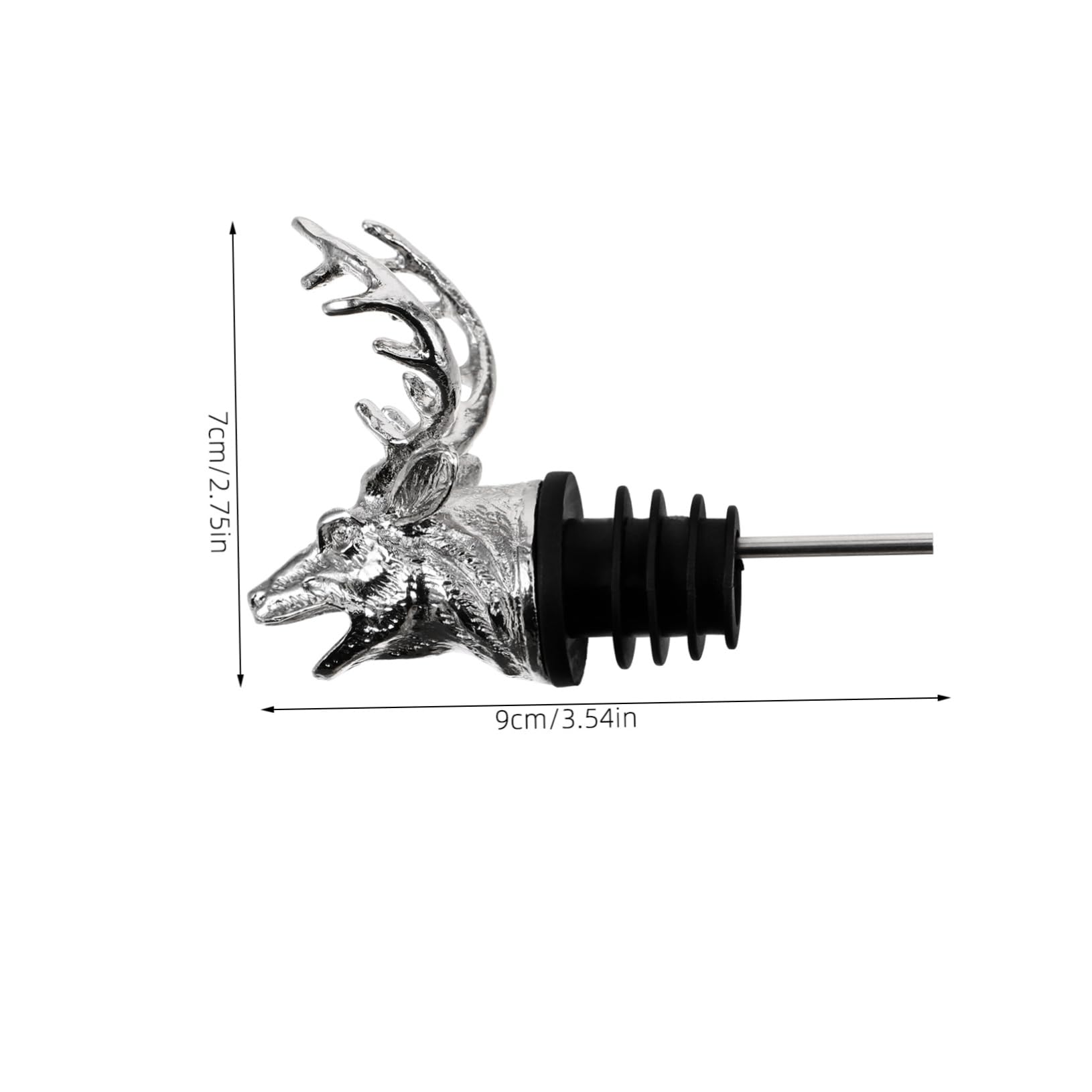 BEBEMOKO Animal Head Shaped Wine Pourer Alloy Deer Head Design for Stylish Wine Serving Durable and Practical Spout for Parties and Gatherings
