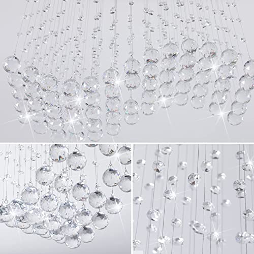 Image of CRYSTA WORLD Raindrop K9 Crystal Modern Chandelier for Living Room /Bedroom /Hall, (Wew, L22 /W5 /H18)