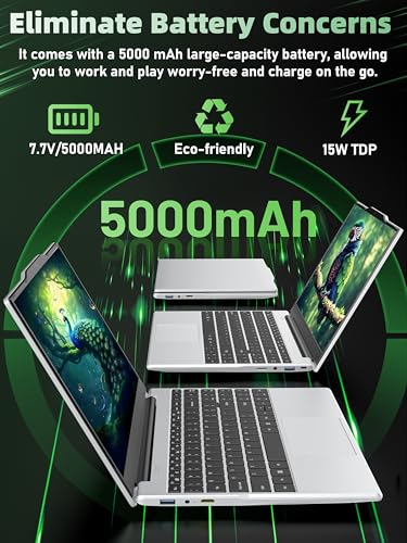 Image of 14 inch Laptop Computer, N5095 CPU,8GB DDR4 RAM(Up to 64GB Expansion),256GB NVMe SSD,FHD IPS Display,Win 11 Pro,Numeric Keypad,2.4 /5G WiFi,BT4.2,for Student and Business