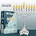 Ner Mitzvah Silver Plated Oil Menorah - Fits Standard Chanukah Oil Cups and Large Candles - Embossed Design - 12” High