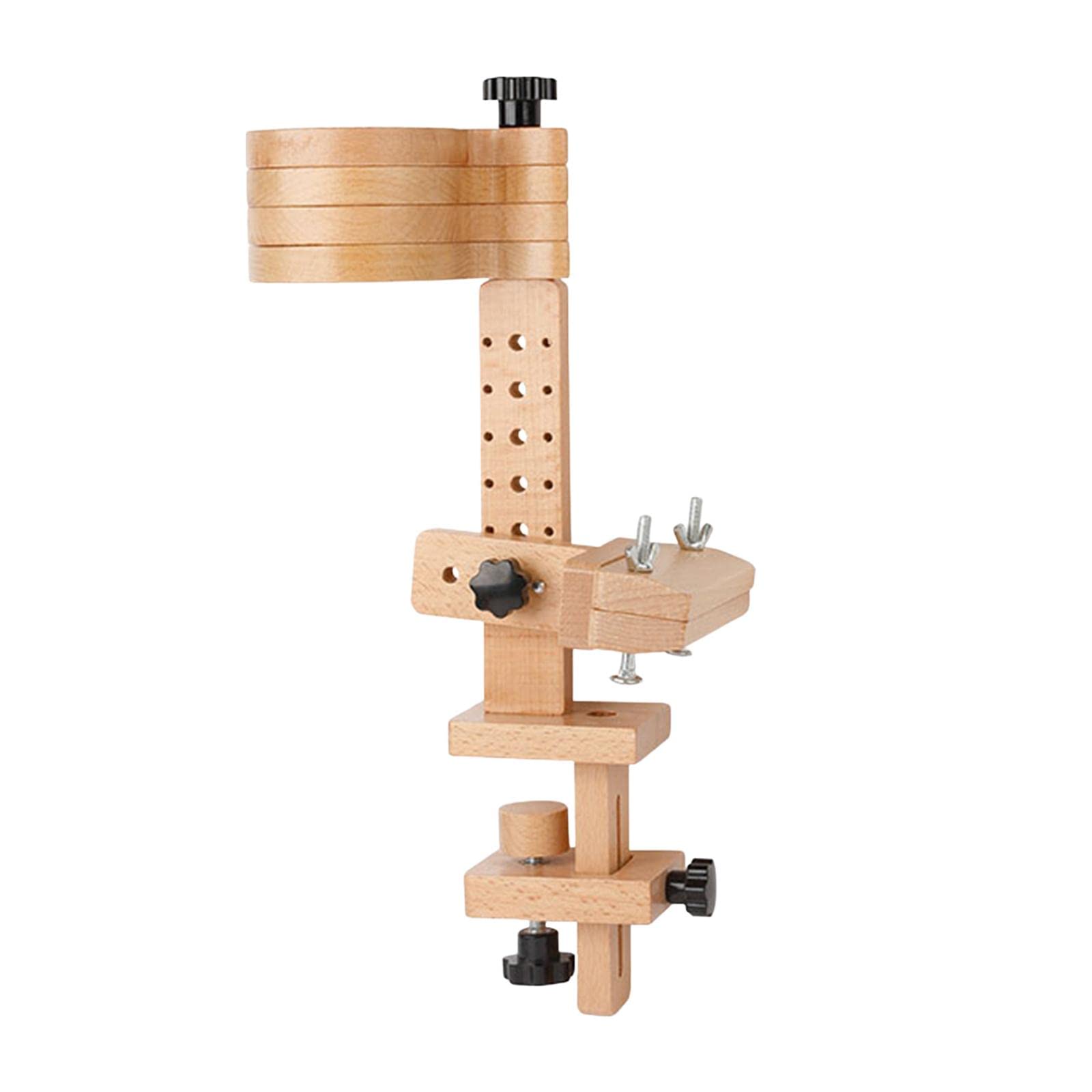 Supporto for Telaio da Ricamo in Legno, Quattro vassoi for Perline for riporre Piccoli Oggetti Accessori for Cucire in Legno Rotondi Regolabili in altezza/663