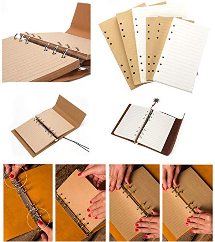 Image of TRIVAH Leather Writing Journal, Refillable Travelers Notebook,Art Sketchbook, Travel Diary with Blank Paper (Black, 5 Inch)