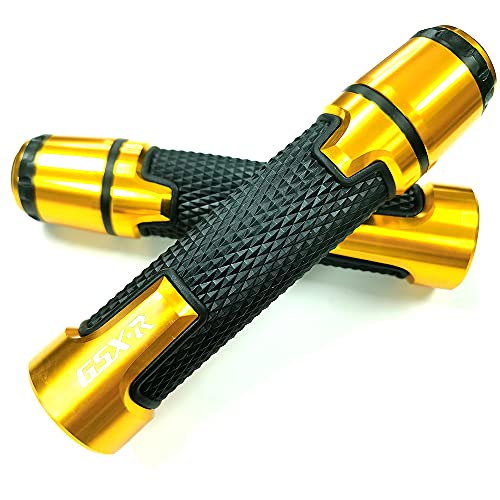 Kyobusa KY-MBB-05-12 Gold Aluminum Motorcycle 22Mm Engraved Handle Bar Rubber Gel Hand Grips Cnc thumb #2