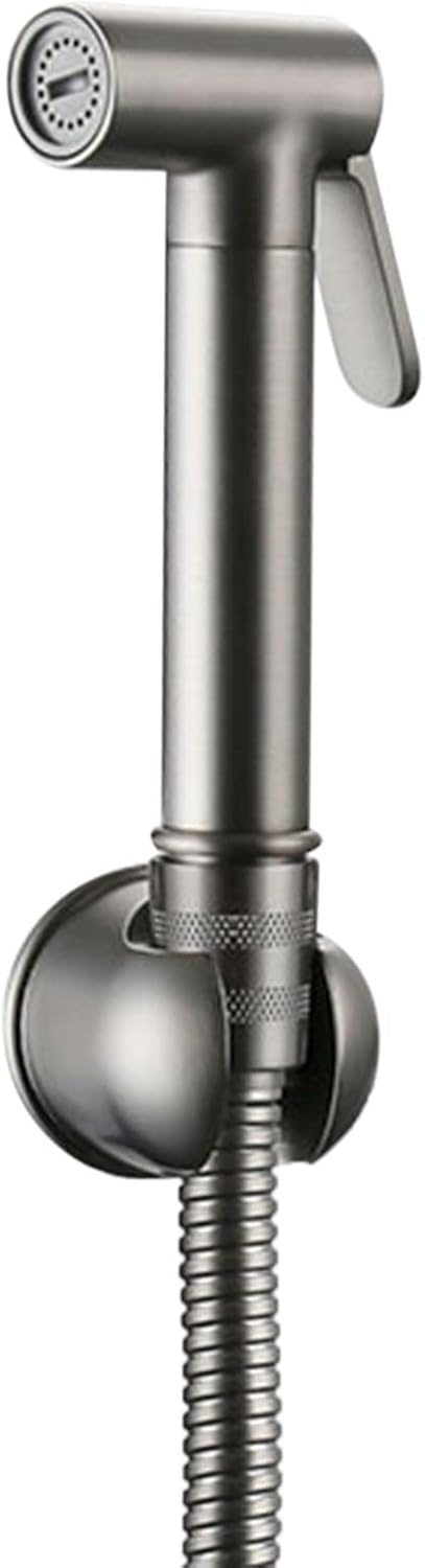 Bidet Attachment for Toilet Handheld Toilet Bidet Sprayer Set Toilet Spray Gun Attachment Cold Water with Hose Brass No Drilling Grey Hand Shower for Toilet Use