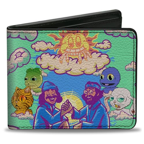 Cheech & Chong Homies in Dreamland Bifold Wallet, Pose with Homies Blue, Vegan Leather - Main Image