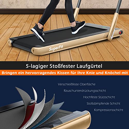 GOPLUS 2 in 1 Klappbares Laufband, kompaktes Laufmaschine mit 1-12 KM/H Geschwindigkeit, mit Fernbedienung oder APP, LED… – Bild 5