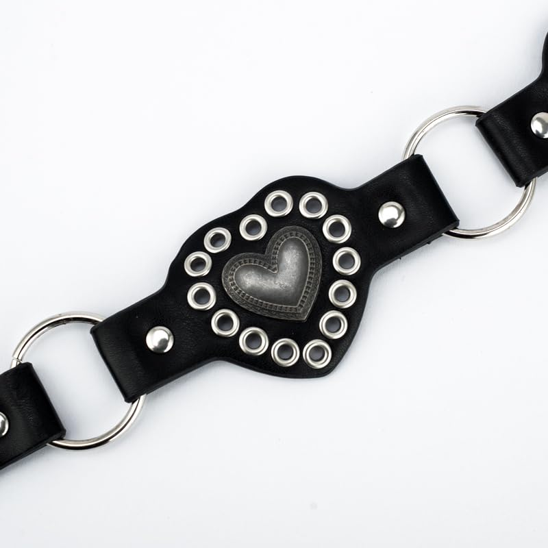 Women Leather Rivets Belt, PU Leather Belts for Women, Vintage Minimalist Adjustable Waistband 78.7 Inches2