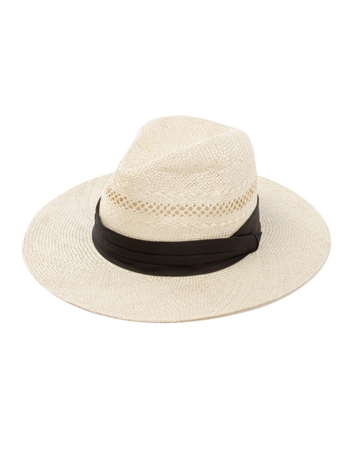 Generico Cappello da Sole Pieghevole in sisal da Donna - Tesa Larga Intrecciata a Mano per Protezione UV e Viaggi