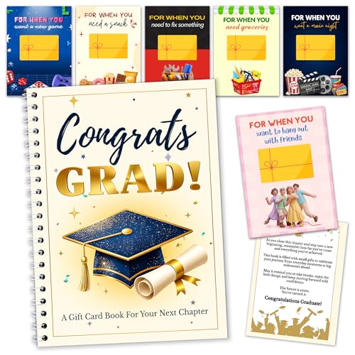 Graduation Gift Card Book 2026 20 Pages Gift Card Booklet for College Students Congrats Grad Greeting Card Organizer College Survival Gift Card Holder Book Unique Graduation Gifts for Boy Girl Him Her