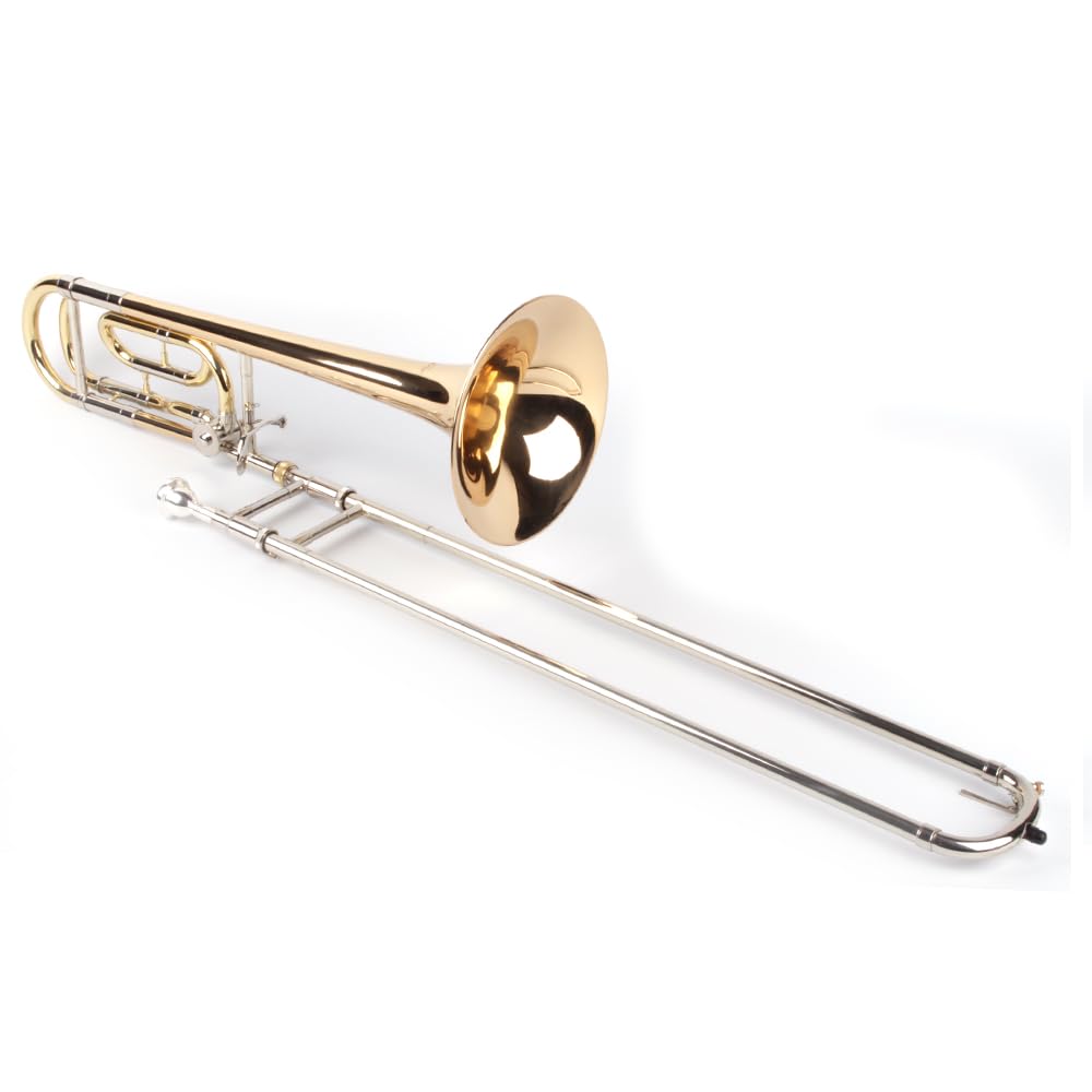 Bb/F High Grade Posaune Quartventil, Neusilber Goldmessing Softkoffer Mundstück