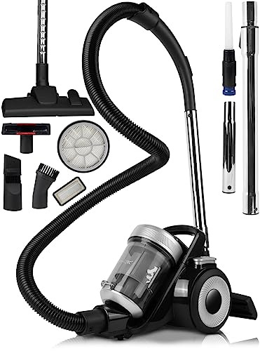 MalTec Staubsauger 2L Zyklonsauger mit HEPA-Filtern beutellos mit Set von Aufsätzen 4000W Bodenstaubsauger 12 in1