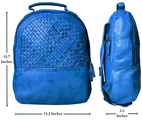 Image of RUSTIC TOWN Leather Laptop Backpack for Women - Washed Leather Multipurpose Handbag, School College Bookbag Camping Daypack Fashion Shoulder Travel Bag