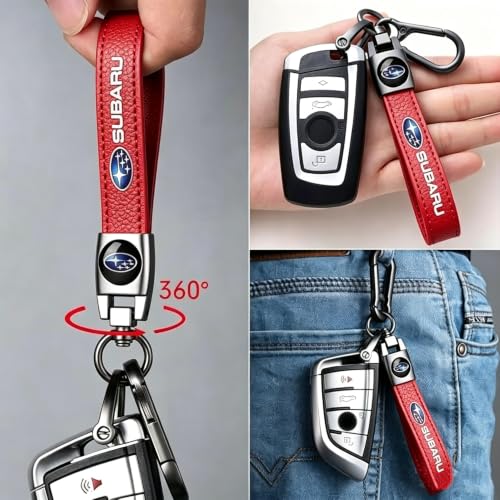 Image of Genuine Leather Car Keychain Key Ring Accessories New