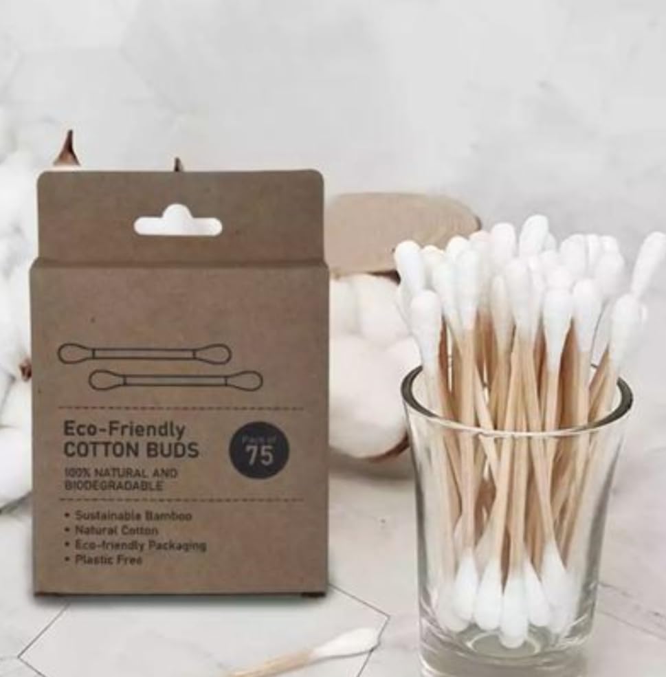 VINTAGE VOGUE Bamboo Cotton Sawbs 225 stems /500 Swabs | Multipurpose Double tip cottonswab buds |100% Eco-Friendly & Natural | Perfect for Ear Wax Removal, Arts & Crafts, Removing Dust-image-10