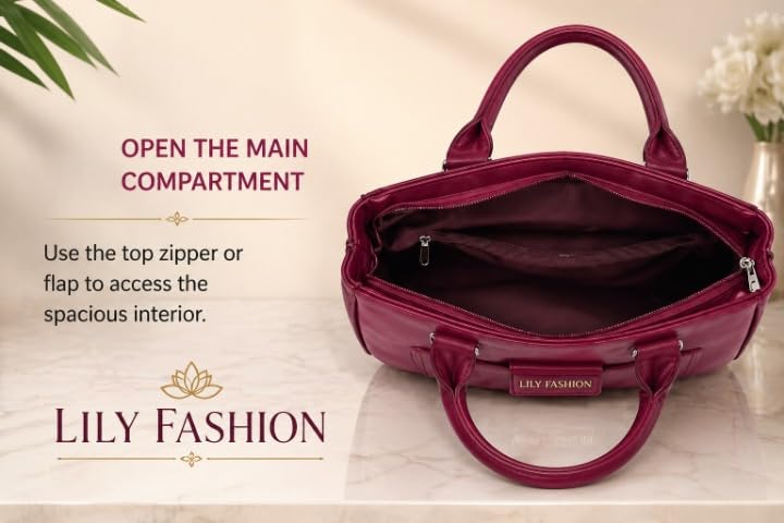 Image of Women's Handbag Shoulder Bag with Multiple Compartments, Zipper Closure & Front Pocket | Versatile Crossbody, Shoulder & Handheld Bag for Work, Travel & Daily Use