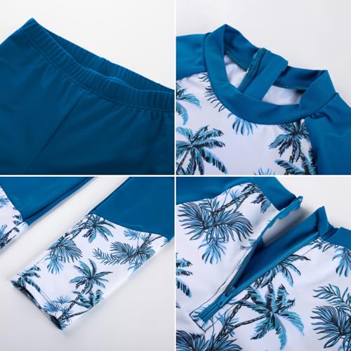 Image of GRACE KARIN Girls Long Sleeve Swimsuit Mermaid Bathing Suit Rash Guard Swimwear 4 Piece Size 5-12