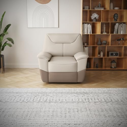 Image of Interio by Godrej Recliner, Nurest Manual 1 Seater Leatherette Recliner with USB Port, 3-Years Warranty (Beige and Peanut)