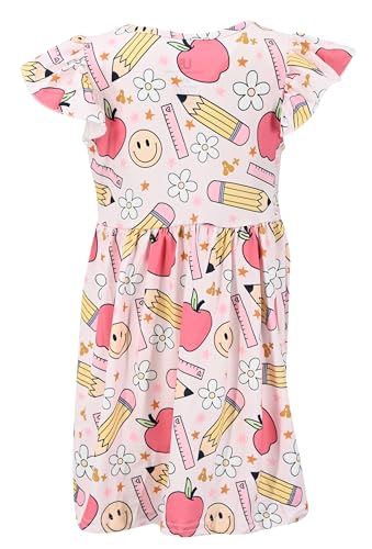 Image of Unique Baby Girls' Short Sleeve Everyday Printed Dresses for Kid and Toddler, Sizes 2T-12Y