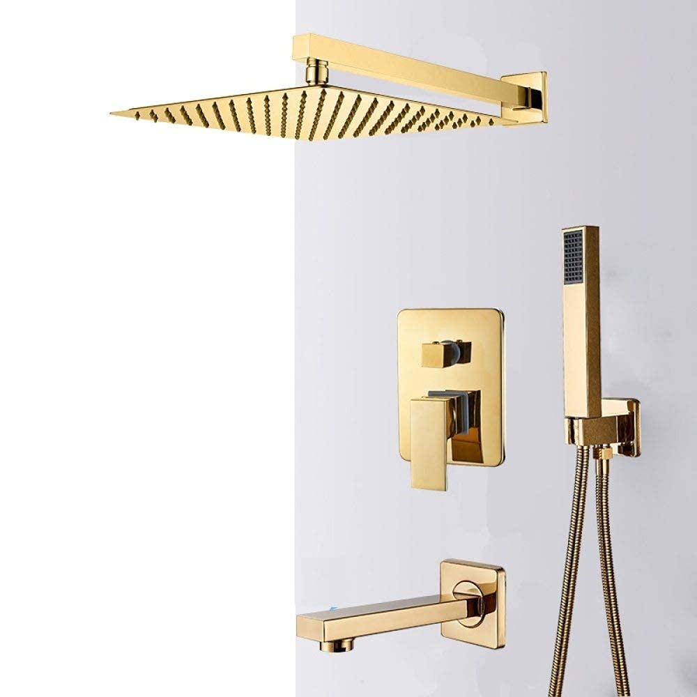 Ultrathin Rainfall gold shower murale pour rénover une salle de bain moderne sans calcaire
