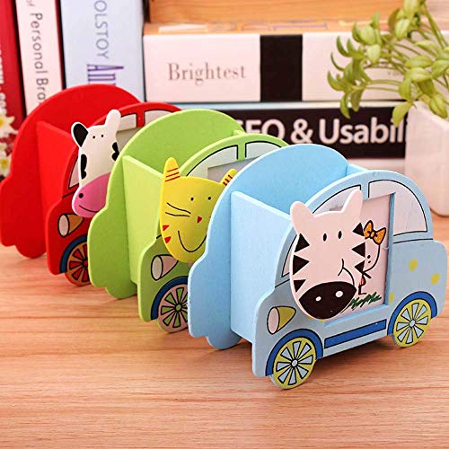 Image of Return Gift for Kids Birthday Party - Wooden Pencil Stand - Pack of 12 pcs (Assorted Design and Color)