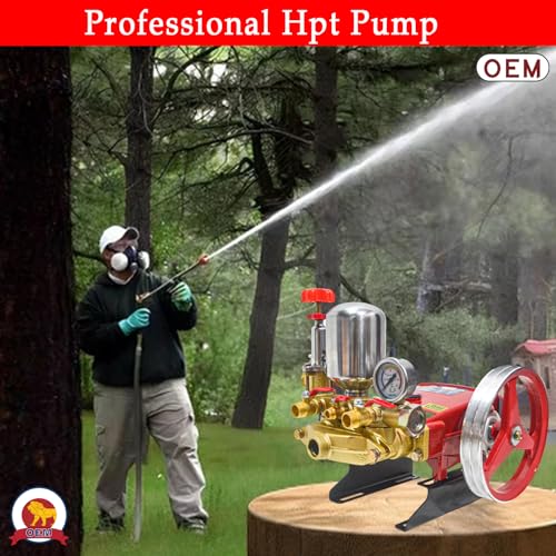 Image of OEM HTP-30 High-Pressure Power Sprayer Pump | Heavy-Duty Pump with Pulley System | 3 Output to 1 /2 inch & 1-1 /4 inch Inch | Agricultural, Irrigation, Mist Fogging, Tracktor Mounted and Car Washing Sprayer