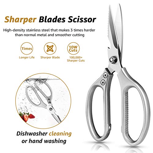 image for Jansamn Kitchen Shears, Kitchen Scissors Heavy Duty, Stainless Steel M