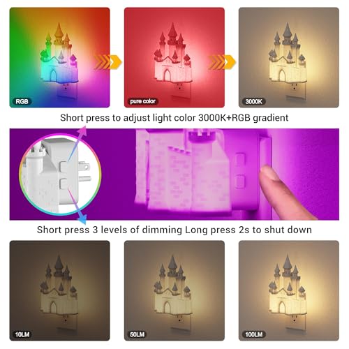 Lámpara nocturna JandCase 3D Castillo RGB multicolor miniatura 3