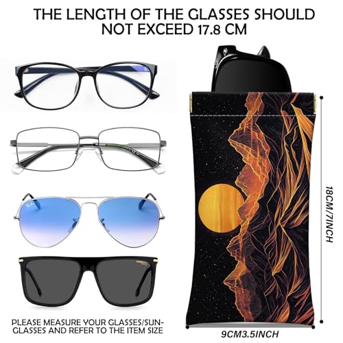 Image of 2 PCS Glasses Case Eyeglass Sunglasses Pouch Squeeze Portable Bag Soft Leather with Cleaning Cloth Women Men Girls