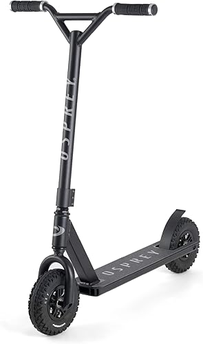 Osprey Dirt Scooter, All Terrain Trail Adult Scooter with Chunky Off Road Tyres, Black