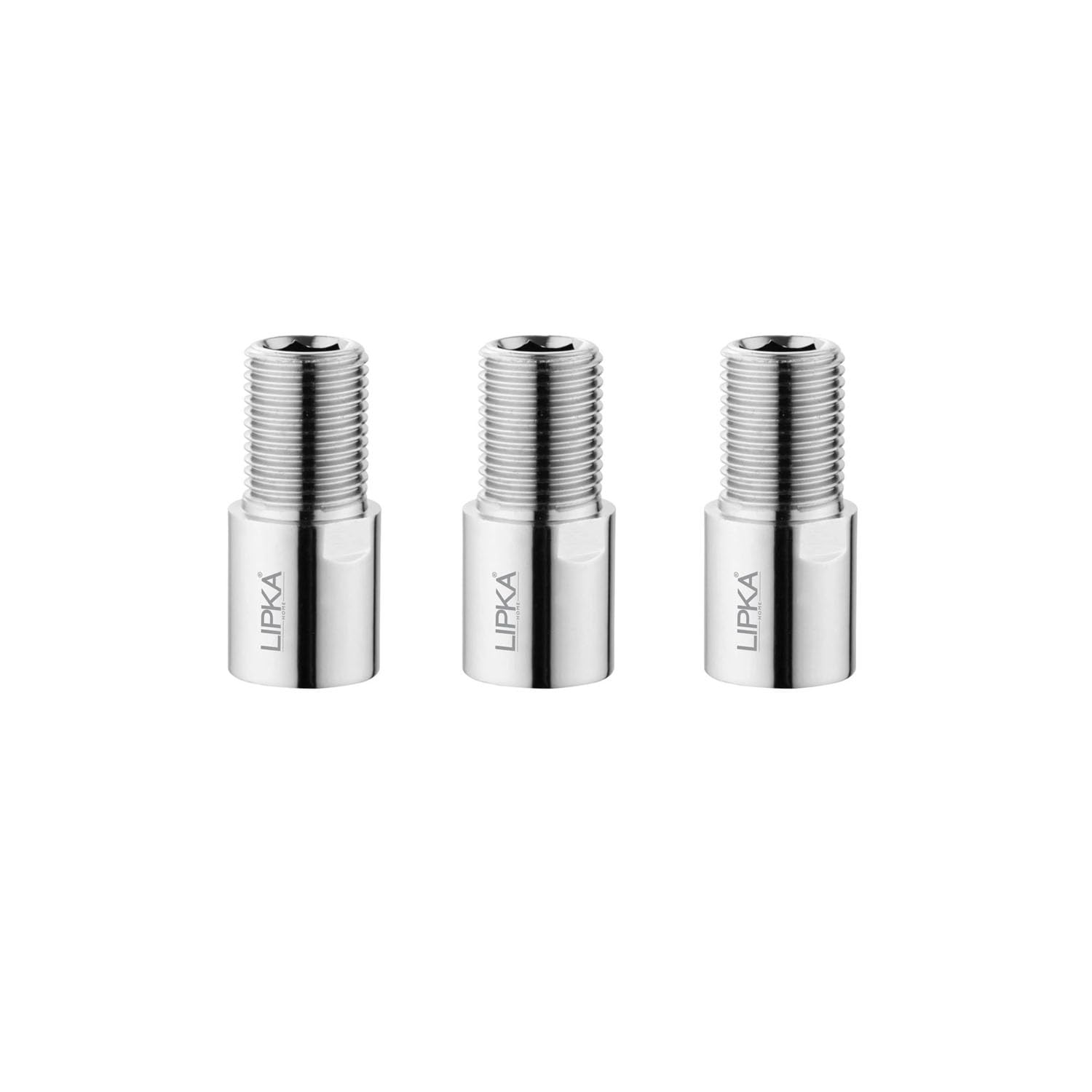 Lipka Full Brass Extension Nipple (2.5 inches) for Pipe Fittings | Pack of 3 | Chrome Finish (B0CWD54FW2) Amazon Price History, Amazon Price Tracker