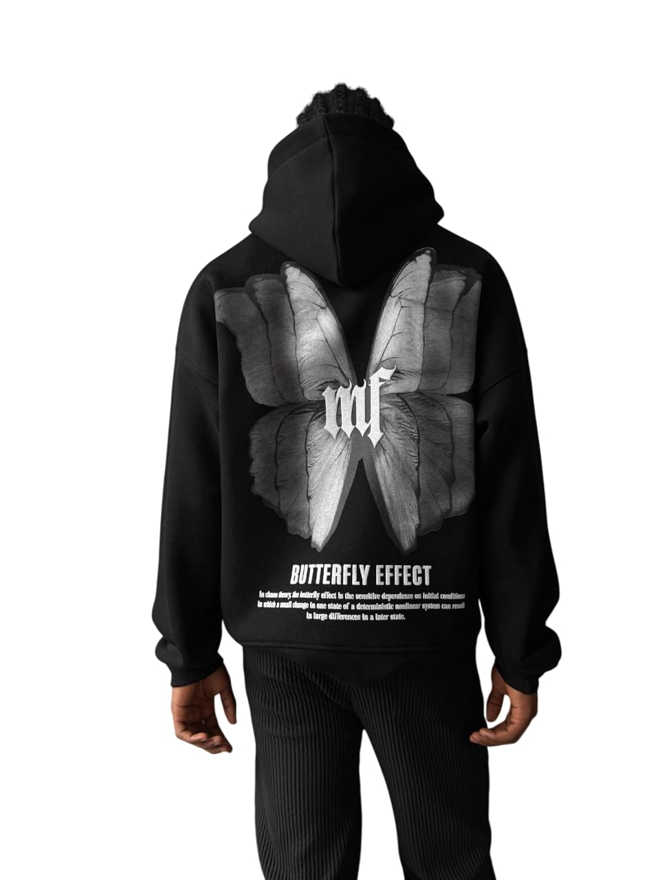 Oversize Butterfly Effect Hoodie - Black and Anthracite