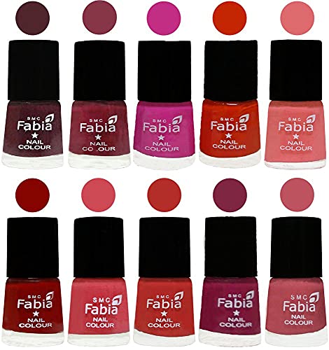 Image of ALL IN ONE (PACK OF 10), Long Lasting Glossy Nail Polish, 6 ml Each, All Vibrant Colours,02262