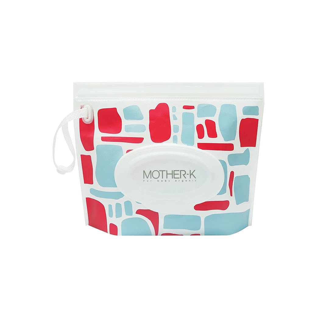 MOTHER-K Premium 100% Cotton Dry Baby Towel Pouch, Waterproof, Zipper Seal, DIY ECO Multi Purpose Wet Towel (Pouch Only)