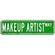 Makeup Artist Street Sign, Retro Occupation Street Signs, Makeup Artist Gift Wall Art Plaque, Makeup Artist Quality Aluminum Road Sign 3x12 Inch
