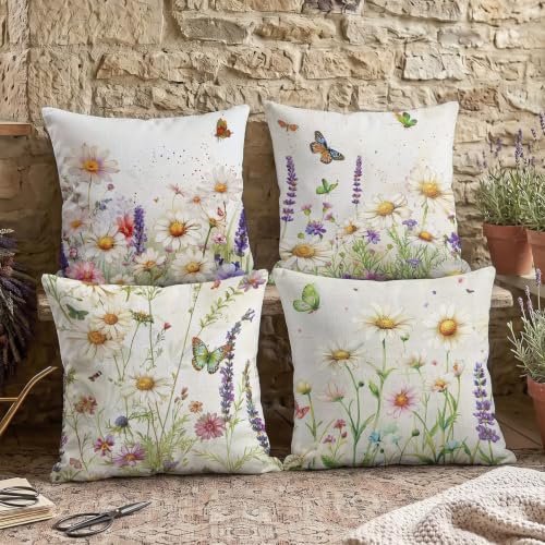 Housses coussin velours decoratif fleurs sauvages de haute qualite - 5