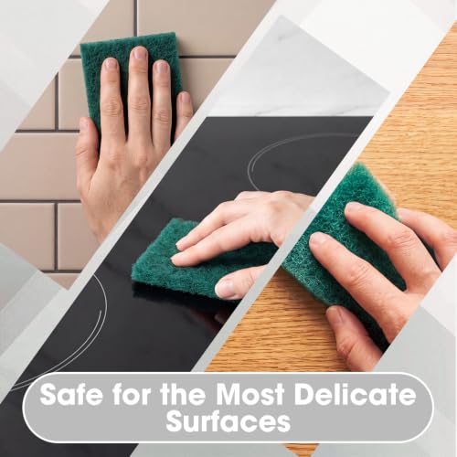 Image of Eccliy 40 Pcs Non Scratch Scrubbing Pad Reusable Kitchen Dish Scrubber Scouring Sponge Pads Multi Purpose for Kitchen Household Cleaning Supplies, 10 x 4 Inch (Green)