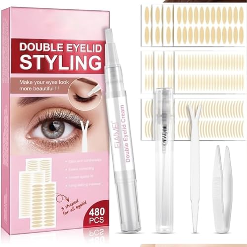 Eyelid Lifter Strips 480PCS 3 types, Invisible Double Eyelid Tape, Eyelid Tape for Hooded Eyes...