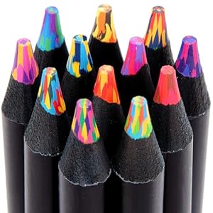 Relleno de calcetines, suministros de arte, 12 lápices de colores arcoíris, regalos para niñas adolescentes, artículos de moda, suministros de arte para niños de 9 a 12 años, regalos para