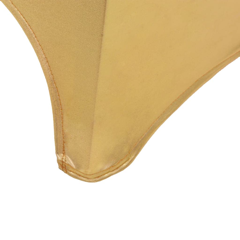 Lot de 6 housses de chaise extensibles dorées pour mariage, banquet et conférence, 100 % élasthanne, extensibles, adaptées aux chaises jusqu'à 100 cm de hauteur totale, montage facile