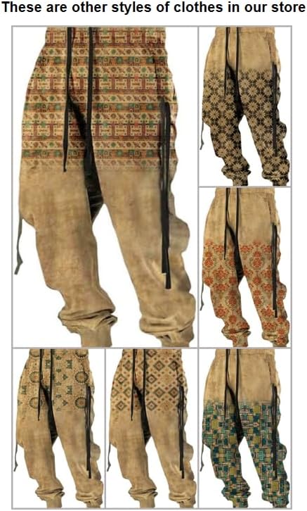 MARSVOVO Native American Pants Men's Aztec Graphic Drawstring Waist with Pocket Cool Joggers Plus Size Pant Sweatpants - Image 4